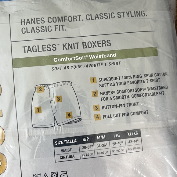 Hanes Knit Boxers Tagless XL Pkg of 4 Comfort Soft - Picture 6 of 6